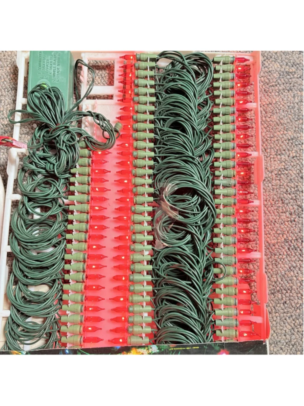 Vintage PAY ’N PAK 140 RED MOTION Christmas Lights Incandescent NEW Open Box